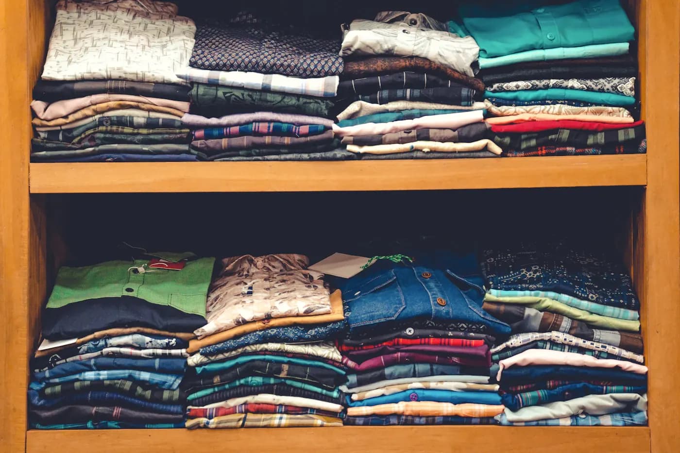 Vêtements pliés en stock